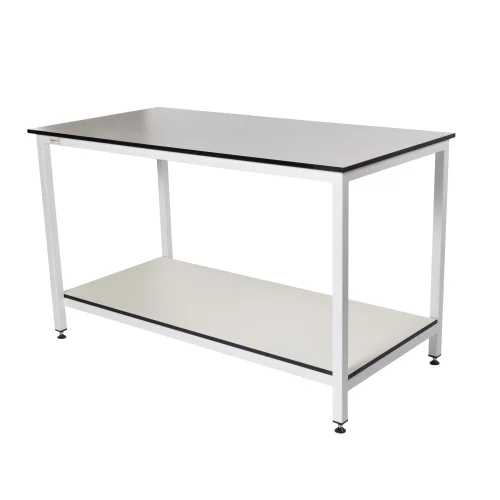 Static Lab table with low shelf