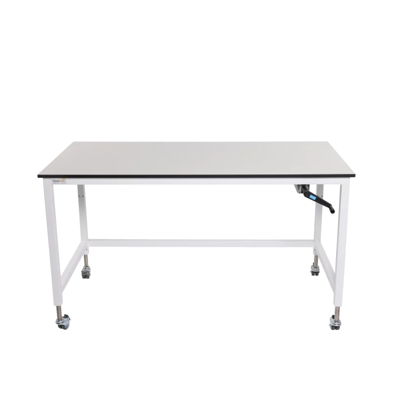 Single Lab Table Heavy-Duty 4-Leg Hydraulic Height Adjustable Lab Table - Tableform Ltd